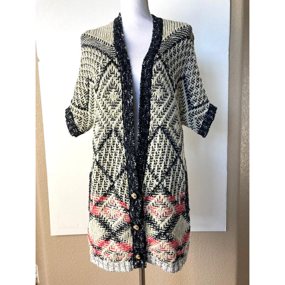 Carol Anderson By Invitation Tweed Long Cardigan Sweater Button Up Womens S - Picture 1 of 7